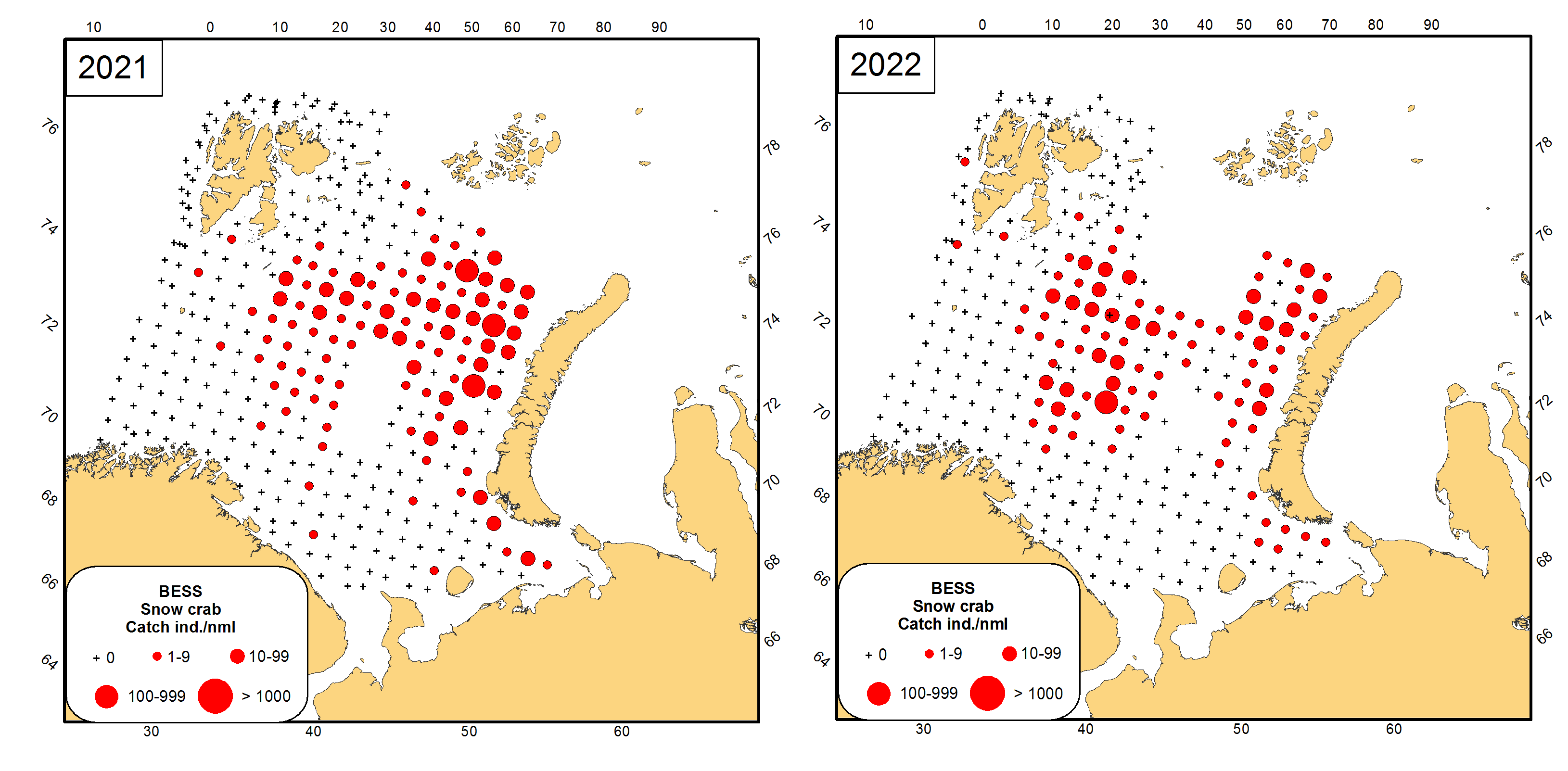 CH 10.3.1 Distribution of snow crab, 2021-2022