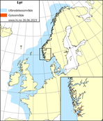 Utbredelseskart for lyr i Nordsjøen
